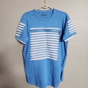 Switch mens baby blue zipper razor slash tee shirt